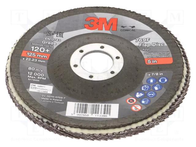 Flap grinding wheels; Ø: 125mm; Øhole: 22mm; Granularity: 120 3M 3M-7100196815