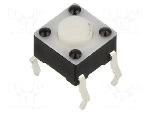 Microswitch TACT; SPST-NO; Pos: 2; 0.05A/12VDC; THT; 1.57N; 6x6x4mm E-SWITCH TL1105F160Q