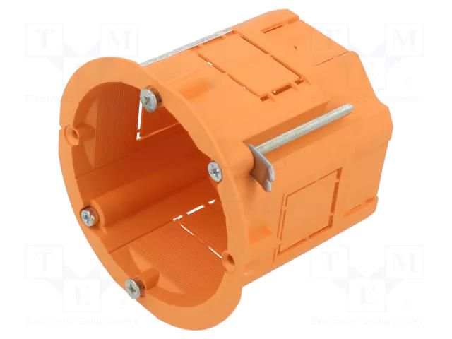 Enclosure: junction box; Ø: 60mm; Z: 60mm; plaster embedded; orange JONEX JX-PK-60/60G-OR