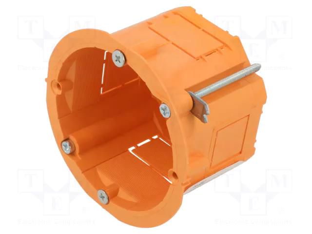Enclosure: junction box; Ø: 60mm; Z: 45mm; plaster embedded; orange JONEX JX-PK-60G-OR