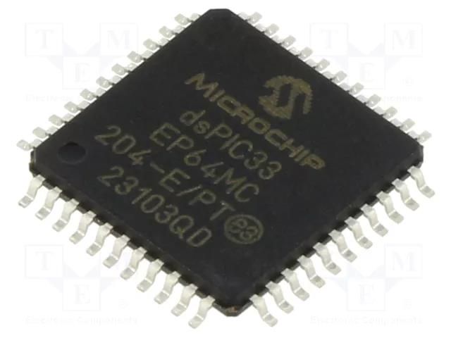 IC: dsPIC microcontroller; 64kB; 8kBSRAM; TQFP44; 3÷3.6VDC; DSPIC MICROCHIP TECHNOLOGY 33EP64MC204-E/PT