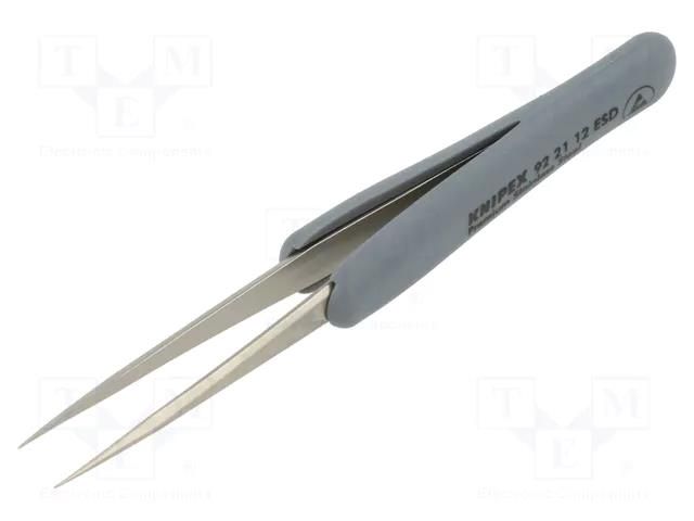 Tweezers; non-magnetic; Blade tip shape: sharp; ESD KNIPEX KNP.922112ESD