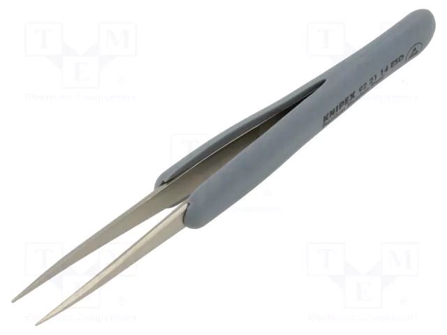 Tweezers; non-magnetic; Blade tip shape: sharp; ESD KNIPEX KNP.922114ESD