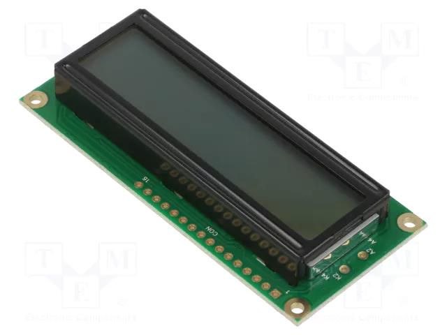 Display: LCD; alphanumeric; STN Positive; 16x2; grey; 80x36x13.5mm RAYSTAR OPTRONICS RC1602B-GHW-ESV