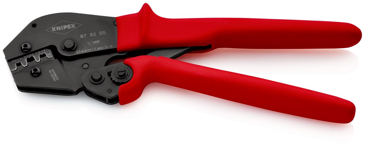 KNIPEX 97 52 05 SB Crimping Pliers for two-hand operation with non-slip plastic grips burnished 250 mm 97 52 05 SB 4003773033301