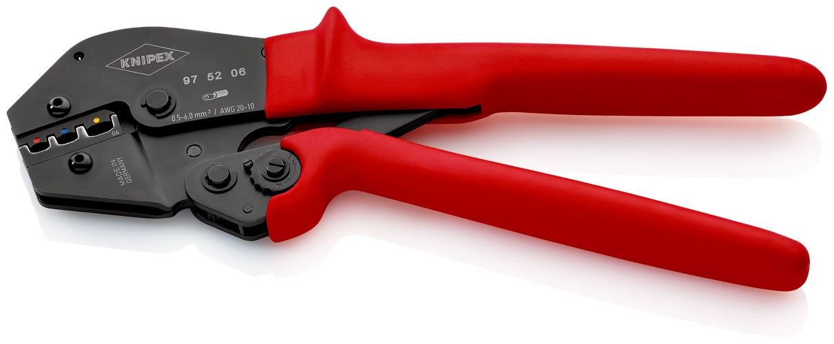 KNIPEX 97 52 06 SB Crimping Pliers for two-hand operation with non-slip plastic grips burnished 250 mm 97 52 06 SB 4003773039464