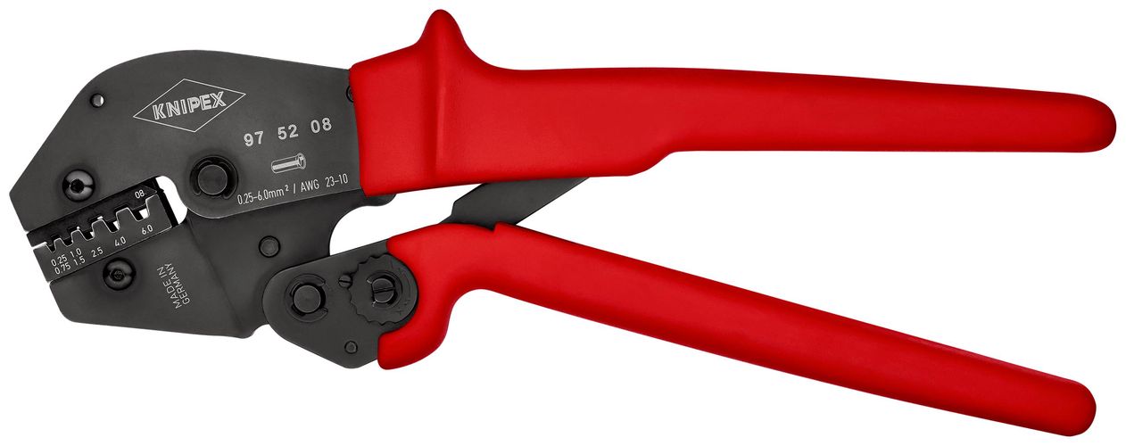 KNIPEX 97 52 08 Crimping Pliers for two-hand operation with non-slip plastic grips burnished 250 mm 97 52 08 4003773025481