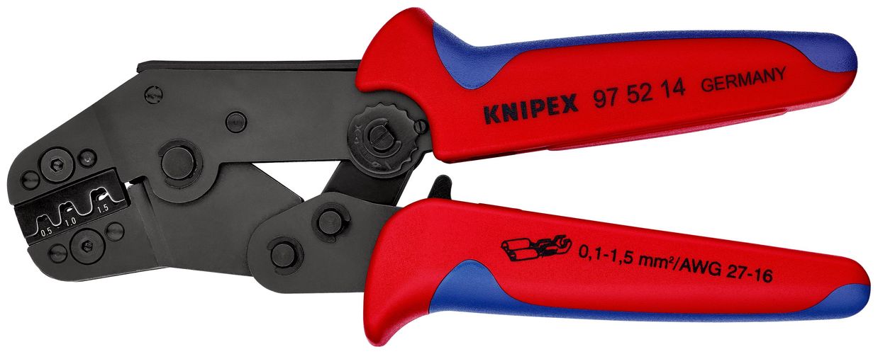 KNIPEX 97 52 14 Crimping Pliers short design with multi-component handles burnished 195 mm 97 52 14 4003773026808