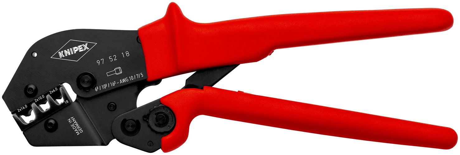 KNIPEX 97 52 18 Crimping Pliers for two-hand operation covered with non-slip plastic burnished 250 mm 97 52 18 4003773026839