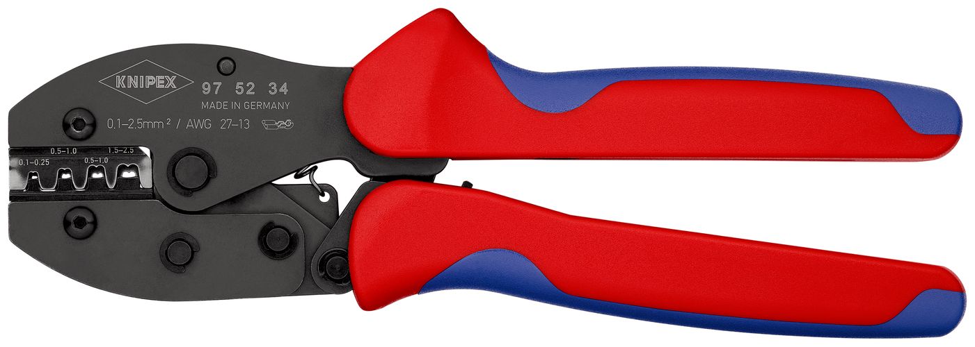 KNIPEX 97 52 34 SB PreciForce® Crimping Pliers with multi-component handles burnished 220 mm 97 52 34 SB 4003773052609
