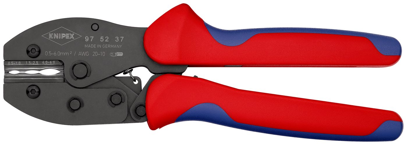 KNIPEX 97 52 37 PreciForce® Crimping Pliers with multi-component handles burnished 220 mm 97 52 37 4003773063193