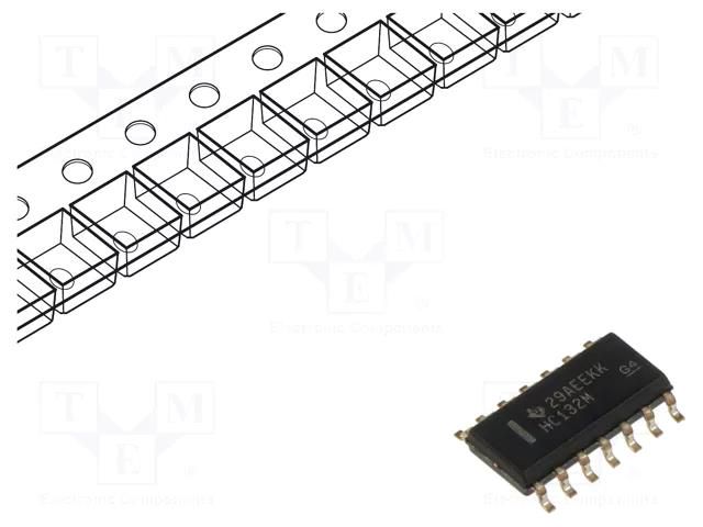 IC: digital; NAND; Ch: 4; IN: 2; SMD; SO14; 2÷6VDC; HC TEXAS INSTRUMENTS CD74HC132M96