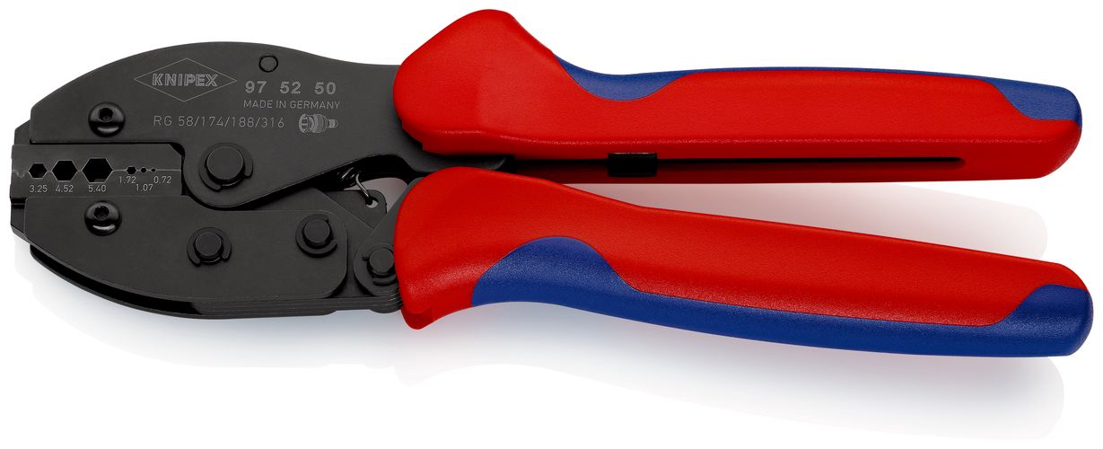 KNIPEX 97 52 50 SB PreciForce Crimping Pliers with multi-component handles burnished 220 mm 97 52 50 SB 4003773052647