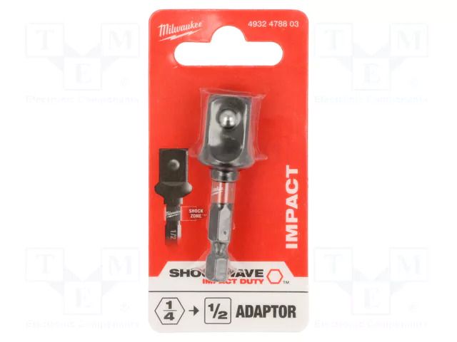 Adapter; Socket size-inch: 1/4"; 1/2" Milwaukee MW-4932478803