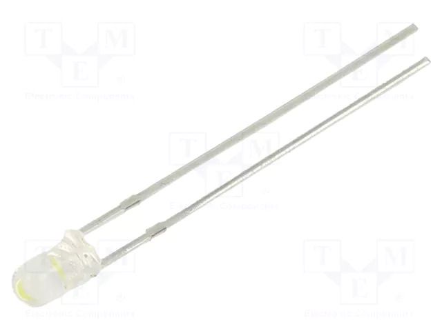 LED; white cold; 3mm; 8000÷16500mcd; 36°; 2.8÷3.4VDC; No.of term: 2 BRIGHTEK (EUROPE) N0W33L36