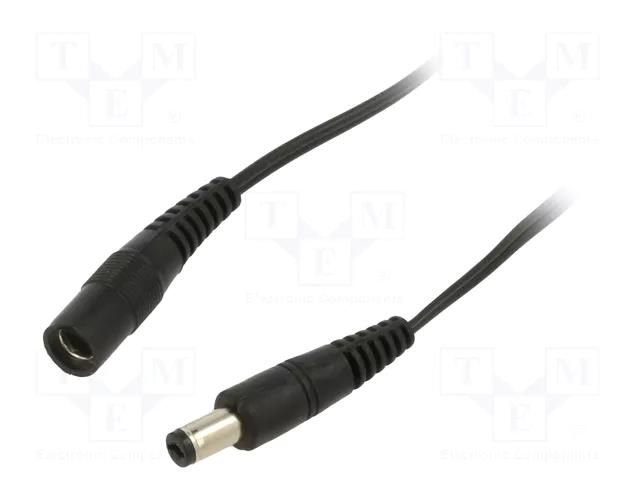 Cable; 2x0.5mm2; DC 5,5/2,1 plug,DC 5,5/2,5 plug; straight; 0.5m WEST POL P25-C21-T050-050BK