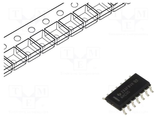 IC: digital; NAND; Ch: 4; IN: 2; SMD; SO14; 2÷5.5VDC; AHC TEXAS INSTRUMENTS SN74AHC00DR
