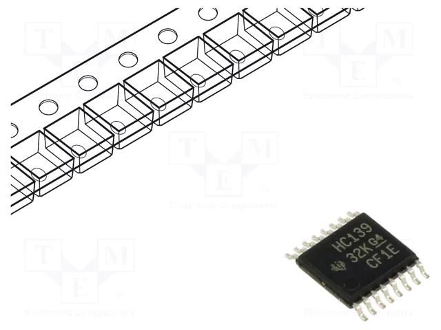 IC: digital; 2 to 4 line,decoder,demultiplexer; Ch: 2; SMD; 2÷6VDC TEXAS INSTRUMENTS SN74HC139PWR