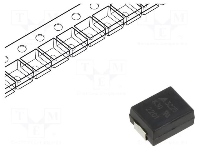 Varistor: metal-oxide; SMD; 3225; 30VAC; 38VDC; 0.9J; 100A; 10mW EPCOS B72650M0300K072