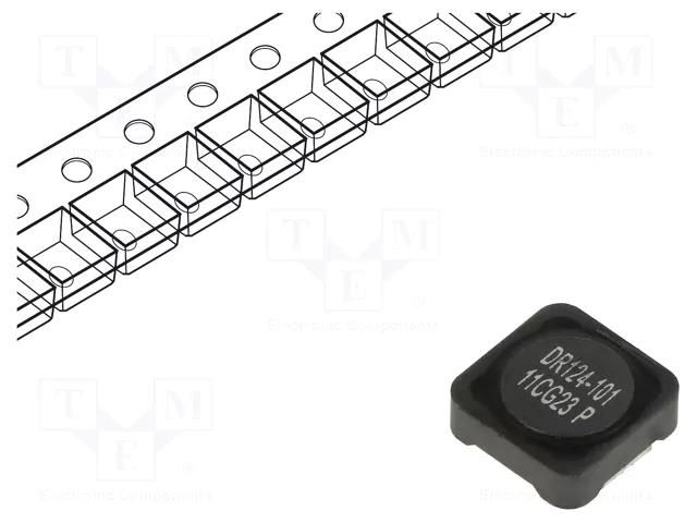 Inductor: wire; SMD; 470uH; Ioper: 680mA; 1242.5mΩ; ±20%; Isat: 740mA EATON ELECTRONICS DR124-471-R