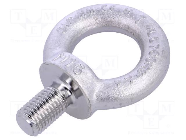 Lifting eye bolt; M16x27; Head: eye; acid resistant steel A4 ELESA+GANTER DIN580-M16-A4
