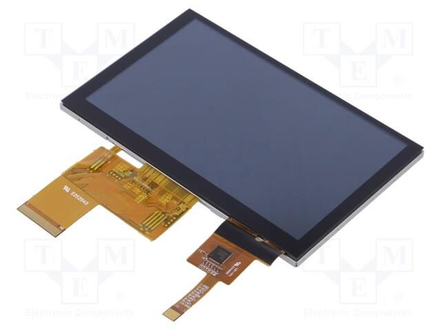 Display: TFT; 5"; 800x480; Illumin: LED; Dim: 120.7x75.8x4.55mm DISPLAY ELEKTRONIK DEM800480Q4VMX-PWC