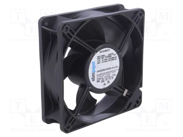 Fan: AC; axial; 115÷230VAC; 120x120x38mm; 158m3/h; ball EBM-PAPST AXIACI120-00213