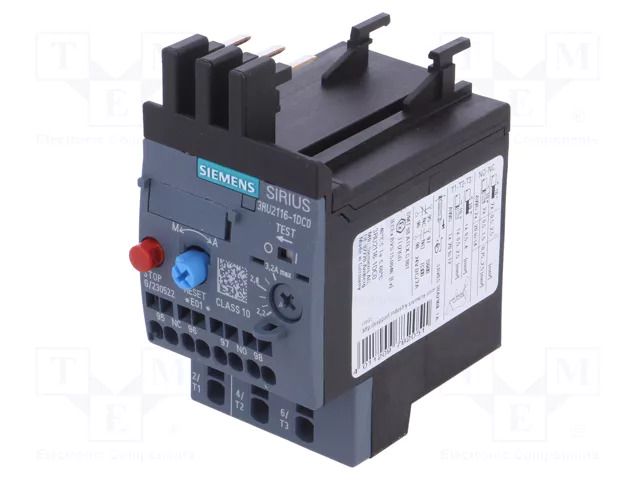 Thermal relay; Size: S00; Auxiliary contacts: NO + NC; 2.2÷3.2A SIEMENS 3RU2116-1DC0