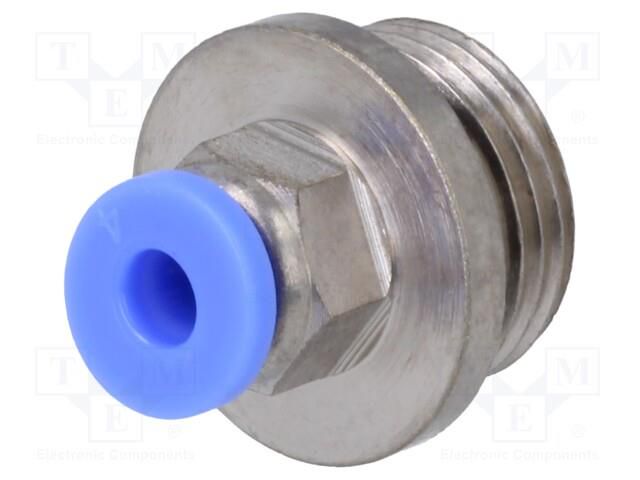 Push-in fitting; straight; -0.95÷15bar; nickel plated brass PNEUMAT 122.038-4