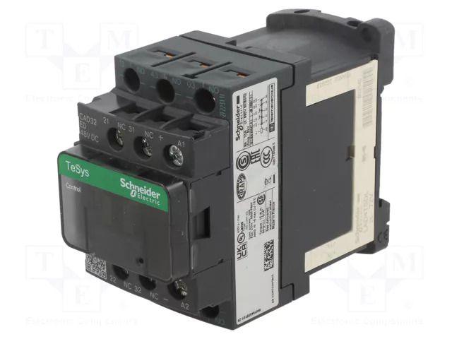 Contactor: 5-pole; NC x2 + NO x3; 48VDC; 10A; TeSys D; W: 45mm; 690V SCHNEIDER ELECTRIC CAD32ED
