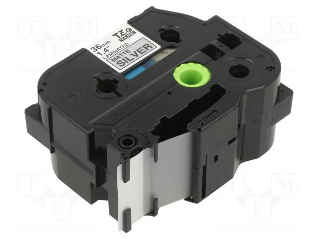 Tape; 36mm; 8m; silver; Character colour: black; laminated,glued BROTHER BR-TZEM961