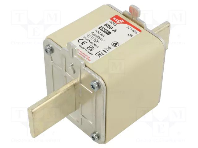 Fuse: fuse; 500A; 690VAC; 550VDC; gS; ceramic; NH3 DF ELECTRIC 371465