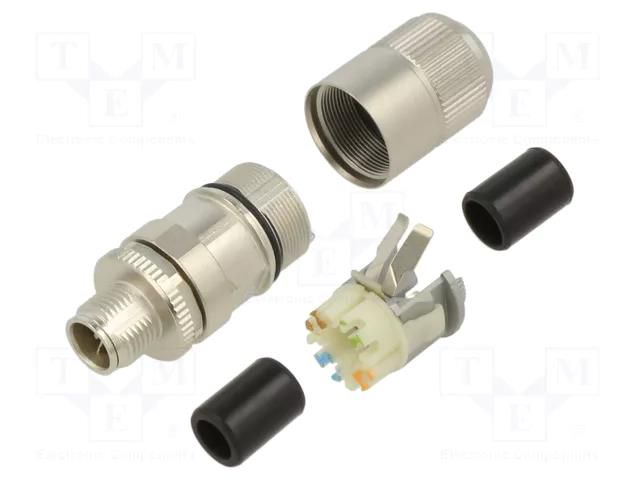 Connector: M12; plug; PIN: 8; male; X code-ProfiNET; for cable; IDC PANDUIT ISPS6A88MFA