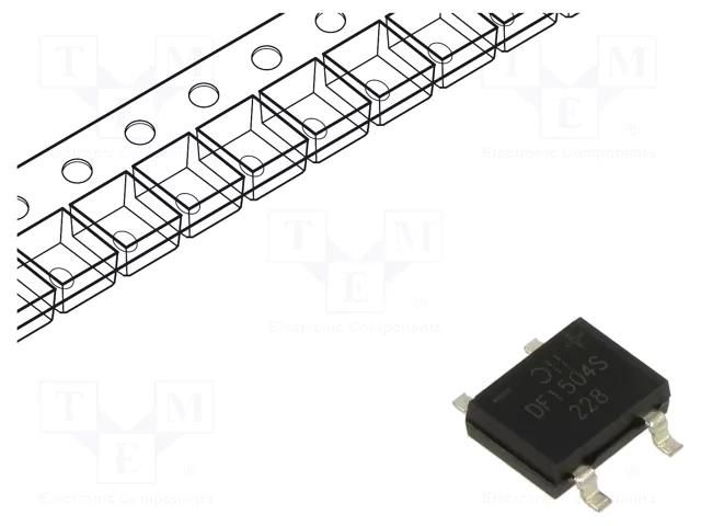 Bridge rectifier: single-phase; Urmax: 400V; If: 1.5A; Ifsm: 50A DIODES INCORPORATED DF1504S-T