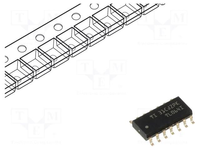 IC: operational amplifier; 1MHz; Ch: 4; SO14; ±3.5÷18VDC,7÷36VDC TEXAS INSTRUMENTS TL064IDR