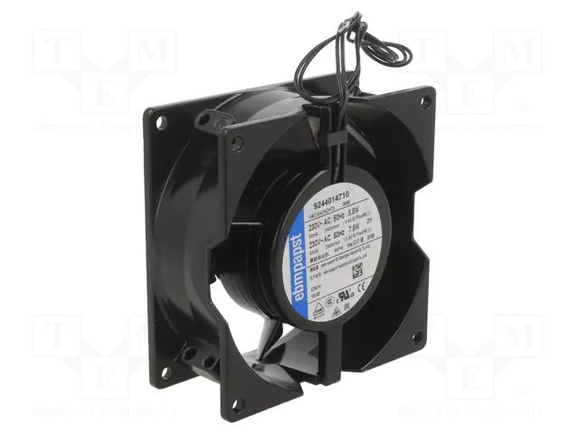 Fan: AC; axial; 230VAC; 92.5x92.5x38mm; 67m3/h; 33dBA; ball; 2400rpm EBM-PAPST 3556
