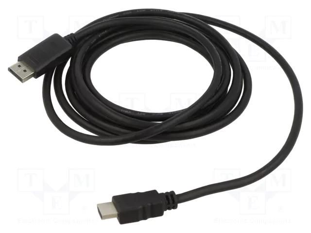 Cable; DisplayPort plug,HDMI plug; PVC; 3D,Full HD 1080p; 3m GEMBIRD CC-DP-HDMI-3M