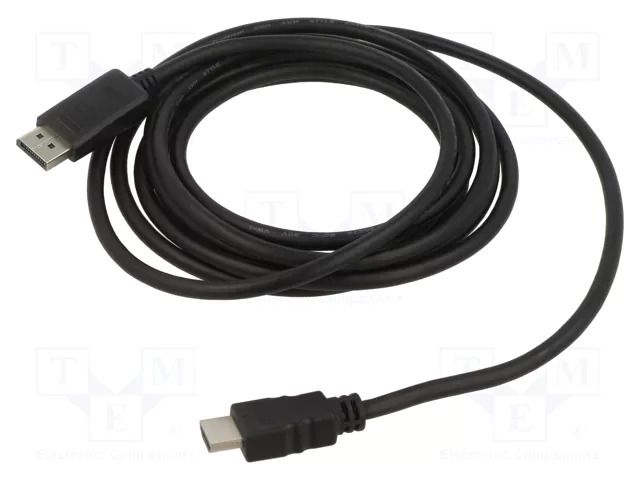 Cable; DisplayPort plug,HDMI plug; PVC; 3D,Full HD 1080p; 3m GEMBIRD CC-DP-HDMI-3M