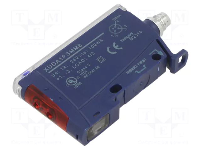 Sensor: optical fiber amplifier; PNP; Connection: M8 male; XUD TELEMECANIQUE SENSORS XUDA1PSMM8