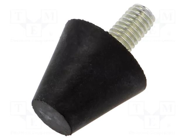 Vibroisolation foot; Ø: 20mm; Shore hardness: 40±5; 358N; 84N/mm ELESA+GANTER DVB6-20-17M6-12-4
