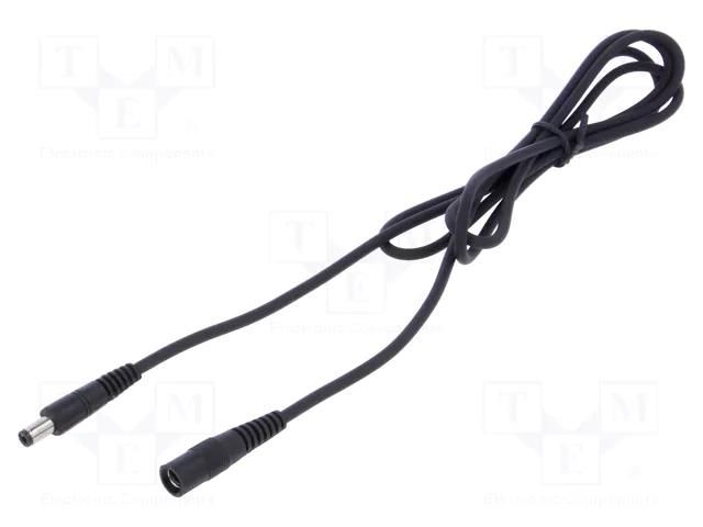 Cable; 1x1mm2; DC 5,5/2,1 plug,DC 5,5/2,5 plug; straight; black WEST POL P25-C21-C100-150BK