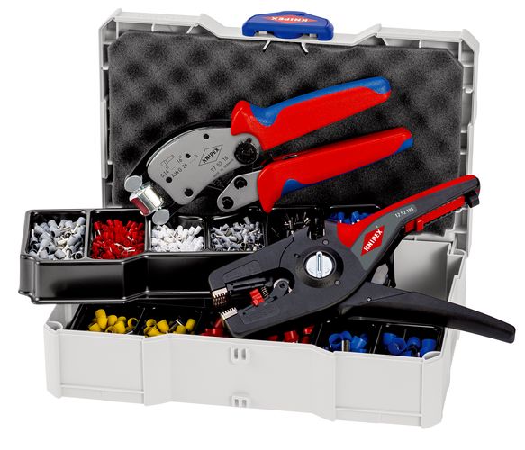 KNIPEX 97 90 14 Crimp Assortment for wire ferrules 1 x 97 53 18, 1 x 12 52 195, 9 x wire ferrule sets 265 mm 97 90 14
