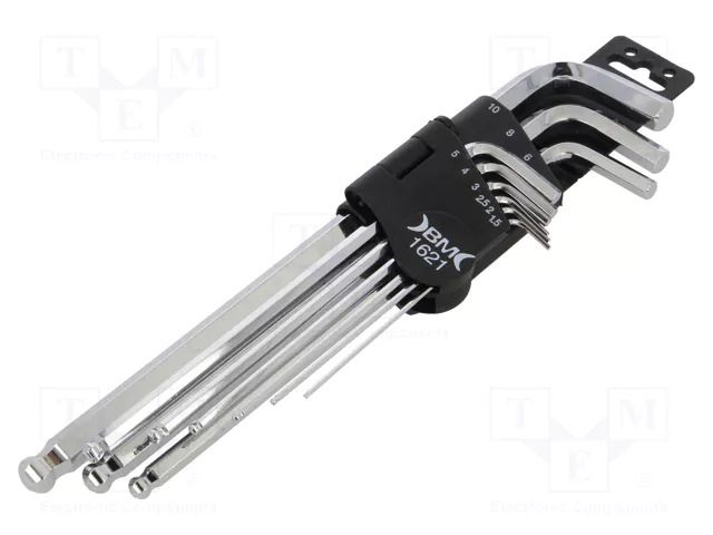 Wrench-set; hex key,spherical; 9pcs. BM GROUP BM1621