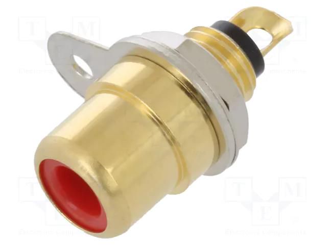 Connector: RCA; socket; female; straight; soldering; gold-plated LUMBERG BTO1VR