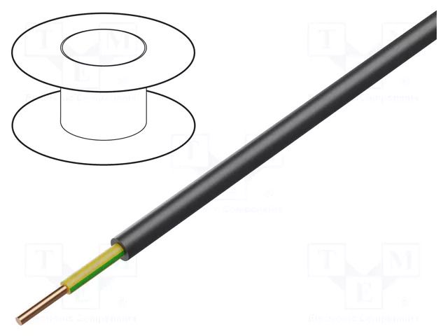 Wire; NYY; 1G4mm2; round; wire; Cu; PVC; black; 600V,1kV HELUKABEL NYY-J-1G4-RE