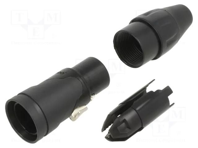 XLR connector XLR cable connector, female, 3 pin, blac AMPHENOL AXX3FB-AU