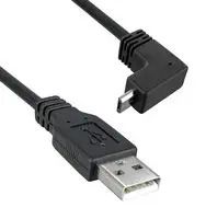 USB 2.0 A MALE TO USB 2.0 MICRO B MALE UP ANGLED, 10FT LENGTH, 480MBPS, BLACK COLOR 97AC8901 3021077-10