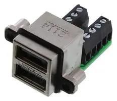 STACKED USB CONN, 2.0 TYPE A, R/A, 8POS MUSBC41130