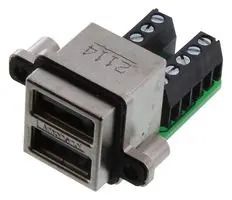 STACKED USB CONN, 2.0 TYPE A, R/A, 8POS MUSBC41130