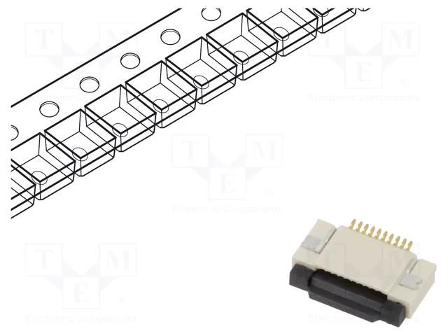 Connector: FFC/FPC; gold flash; SMT; 0.4A; 50V; PIN: 10; Mat: LCP GCT FFC2B35-10-G